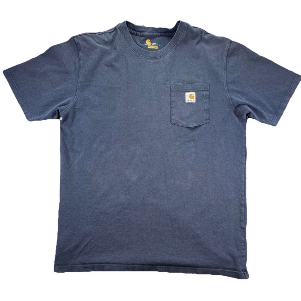 Carhartt Mens XL Tall Loose Fit Pocket T-Shirt Navy Blue Workwear Heavyweight T